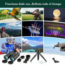 Timotech Binoculares de 12 x 42 con Adaptador de Teléfono, Trípode y Adaptador, Prismáticos de Visión con visión Clara y Baja luz, Binoculares Impermeables para Caza y Viajes, v4 - 1 - Ver 2