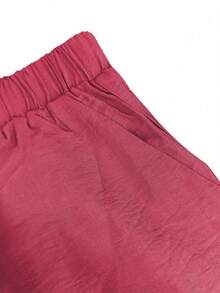 Áo khoác cardigan cổ polo nhẹ, kiểu dáng thanh lịch, màu trơn, phù hợp cho đi biển, mặc hàng ngày, đi làm, đi mua sắm, chất liệu mềm mại, quần ống rộng cạp chun, bộ 2 món, thích hợp cho mùa xuân/hè/thu. - Đỏ - Xem 7