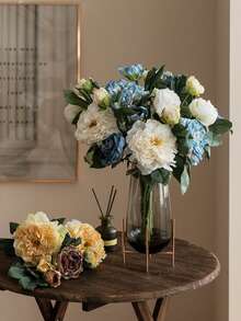 1 pieza, Flor de Rosa Artificial, Flor Simulada de Peonia Francesa, Ornamento de Flor Falsa para Sala de Estar del Hogar, Decoración de Centro de Mesa Comedor con Ramo de Flores Secas, Decoración Floral Chopin