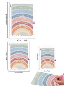 1pc 5D DIY Diamond Painting Rainbow Affirmation Wall Art, Inspirational Diamond Art Painting For Room, Living Room Or Classroom, Diamond Painting Tools Kits Included Diamond Painting Diamond Art - Multicolor - View 3