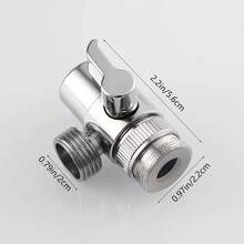 1pc Faucet 1-To-2 G1/2 Adapter, Sink/Washing Machine Water Inlet Hose Splitter, Universal Shower Head Diverter - Silver - View 3