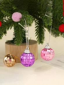 5pcs 3cm Mirror Disco Balls Ornament Mini Small Disco Ball Hanging Decorations Reflective Ball For Themed Party Christmas Tree Birthday Wedding Christmas Tree Wedding Decoration Home Decor Christmas Decorations Room Decor - Multicolor - View 6