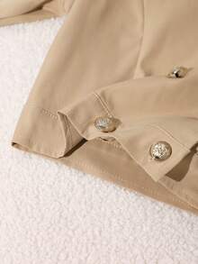 2pcs/Set Girls' Stylish Jacket + Mesh Patchwork Skirt, Spring/Autumn