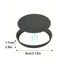 Removable Bottom Fluted Tart/Quiche/Pie/Pizza/Cake Pan, Heavy Duty Baking Mold - Black - View 12