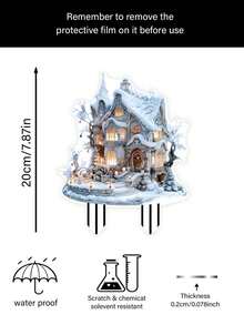 Acrylic Snow House Yard Decor - 20cm/7.87inch, 20cm/7.87inch, Scratch & Chemical Solvent Resistant, Clean Cut Edges, Ideal For Christmas, Halloween, New Year, Winter & General Season Decorations