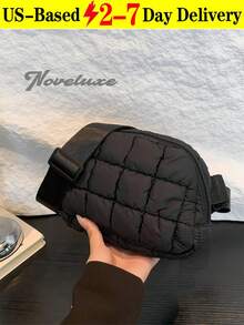 Quilted Puffy Waist Bag, Fashion, Super Comfy, Adjustable Crossbody Bag, Suitable For Women, Perfect For Running, Shopping, Hiking And Workout Organizer Storage Storage Bag Organization,Crossbody Bags For Autumn And Winter, Gifts For Thanksgiving, Christmas, Birthdays, And Other Holidays, Fashionable Waist Bags - 彩色 - 查看 5