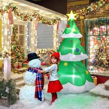6.9 FT Lighted Christmas Inflatable Decoration, Inflatable Christmas Tree, Blow Up Yard Decorations With Built-In LED Lights For Holiday Party Front Yard Lawn Garden Decor
