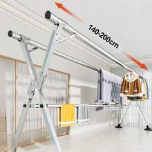 Tendederos de Ropa, Tendedero Retráctil Plegable con Estante,Tubos de Acero engrosados,Estante de Secado Portátil de Acero Inoxidable Exteriores e Interiores Perchero (A) - A - Ver 10