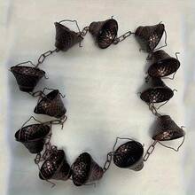 8.5-Foot Copper Bell Shaped Rain Chain With 12 Cups Of Metal Bronze Rain Chain For Drainage Ditches, Suitable For Outdoor Decoration In Yards, Lawns, And Gardens, Easy To Install, Rust Free, And Durable