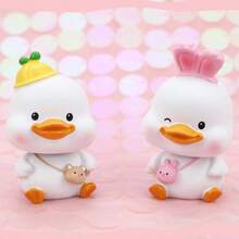 Ornamento creativo de pato amarillo pequeño con cabeza oscilante para coche, muñeca con cabeza oscilante linda para decoración interior del coche, decoración de pastel de cumpleaños, accesorios de escritorio de oficina, decoración del hogar, decoración de habitación, ornamentos, artículos en miniatura para el hogar - Multicolor - Ver 3