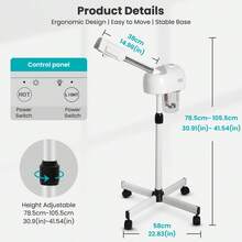 Facial Steamer With Hot Mist Function Hot/Cold Spray UV Ozone Facial Steamer Beauty Salon Spa Skin Care Pro Equipment - White - 美規A型插(110-127V) - 查看 3