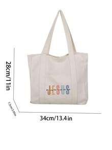 Stylish Semi-Circular Beige Printed Women's Handbag - Features Interior Pockets; Minimalist Style, Printed Shoulder Bag, Large Capacity Design - Beige - View 7