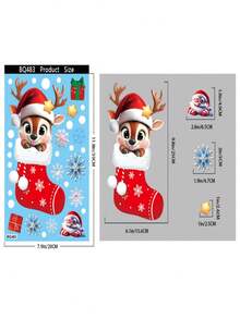 2PCS Christmas Decorations Gingerbread Man Snowman Window Cling / Xmas Tree Decor Glass Window Stickers / Santa Claus Reindeer Party Window Decals For Women / Cute Girls' Festive Gift Bag Stickers / Whimsical Christmas Party Decor Clings / Essential Xmas Tree Decoration Window Stickers With Snowflake Designs Christmas Christmas Gifts Christmas Stocking Fillers Christmas Decorations Christmas Decorations Home Christmas Christmas Decorations