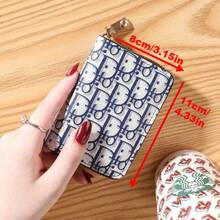 高端优雅三角形图案，3.75英寸*1.98英寸，多功能女士钱包、钥匙盒、口红包、小巧轻便、时尚、配饰包、零钱包 - 彩色 - 查看 5