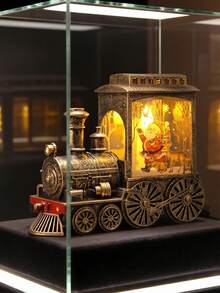 1pc-3D Christmas Train Night Light Decoration,Santa Claus Train LED Lights Festive Snowman, Reindeer Christmas Tree Design Beautiful Plastic Freestanding Upper Lights With Button Battery For Home ,Office Or Various Room Types Holiday Decor Christmas Decorations Winter Room Decor