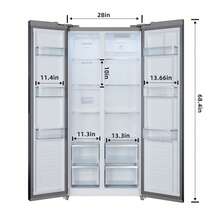 iceBlue 15.6 Cu. Ft. Black Stainless Steel Side-By-Side Refrigerator - Independent Left Freezer & Right Fridge Temperature Control - US B Type Plug(110-127V) - View 10