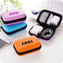 Personalized Custom Name Digital Storage Bag, Power Bank, Mouse, Charger, Data Cable, Power Bank, Hard Drive Protective Case, Protective Shell, Travel Cable Storage Bag, Suitable For Electronic Products And Organization Bags, Portable Cable Management, Ideal For Travel And Home Use