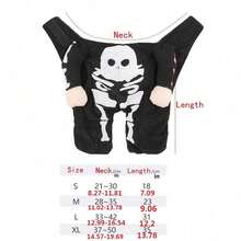 Haustier Halloween Kostüm für Katzen und Hunde, leuchtender Schädel, lustiges Verwandlungs-Set, Welpen Cosplay Party Outfit - Schwarz - Übersicht 2