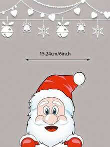 Merry Christmas Vehicle Stickers Waterproof Santa Claus And Reindeer Window Decorations Self-Adhesive PVC Christmas Decoration, Suitable For Glass Metal Ceramic Surface Anime Theme, Disposable Sticker Set - Multicolor - View 2