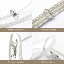 Clear Crossbody Bag Stadium Approved For Women Clear Bags For Stadium Eventsclear Purse For Concerts - 乳白色 - 查看 5