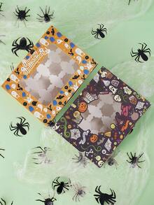 12pcs Cupcake Boxes Halloween Mini Gift Box Holds 48 Individual Cupcake Containers Cupcake Holder Easy Transport And Presentation - Ideal For Cupcakes Desserts And More, 1/12pcs