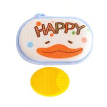 1/2 件可爱动物海绵淋浴和洗发刷套装 - 柔软硅胶，温和头皮按摩，易清洁发刷，卡通毛巾，柔软泡沫洗涤器，身体和头发清洁海绵，适合青少年 - 彩色 - 查看 26