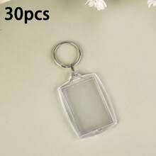 5/10/20/30Pcs Party Gift Creative Transparent Heart & Square Photo Frame Keychain Shell Acrylic Material Keychain Pendant Suitable For DIY Craft Enthusiasts, Placing Photos Of Loved Ones And Children, Phone And Car Key Pendant Decoration, Sister Gift, Christmas Gift - Multicolor - View 16