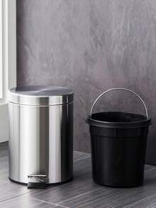 5/8L Stainless Steel Pedal Trash Can, Rectangular Kitchen Trash Can With Durable Plastic Inner Bin, Silver
