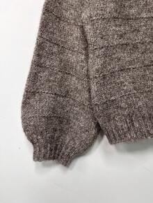 New Autumn/Winter Knit Cardigan Loose Solid Color Round Neck Long Sleeve Jacket, Essential Back-To-School Loose Casual Long Sleeve Knit Cardigan, Suitable For Christmas And New Year - Coffee Brown - View 11