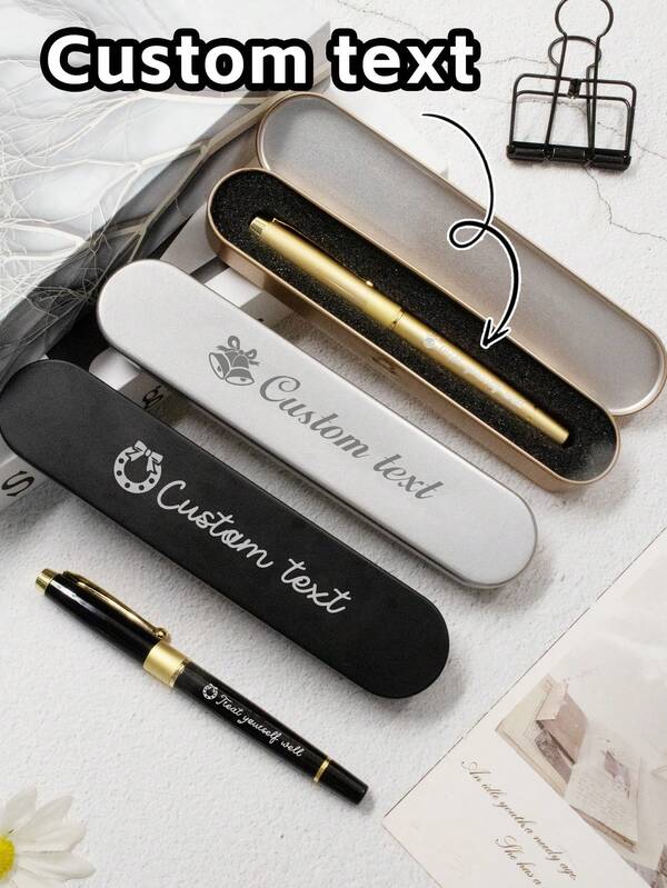 LICVIC Caneta esferográfica personalizada com nome, canetas personalizadas para professores, canetas de gel personalizadas, canetas para escrever texto personalizáveis, presentes de aniversário, Natal, presentes de formatura, materiais de volta às aulas, itens essenciais para a faculdade, liga de titânio, crianças, escola, estudantes, amigos, casais, homens, mulheres, casa, negócios, escritório