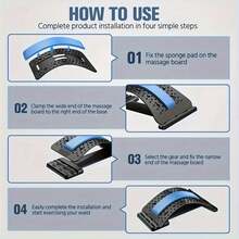 Adjustable Back Stretcher – 4-Level Lumbar Support Device For Spine Decompression, Pain Relief & Relaxation – Textured Surface For Gentle Massage, Home/Office Use