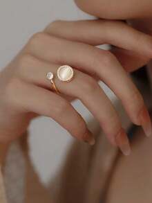 Fidget Anxiety Rings For Women Men Spinner Rings For Anxiety Relieving Stress Open CZ Flower Moon Star Anti Rotatable Rings Adjustable