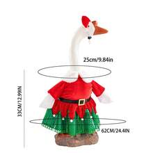 Porch Goose Christmas Outfits Fur Trim Mesh Dress And Bow Headband 2 Pcs Set Lawn Goose Clothes - 彩色 - 查看 8