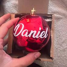 Custom Name Red Christmas Ornament - Personalized "Merry Christmas" Sign With Festive Decorations, Perfect For Tree Decoration And Unique Secret Santa Gift, Christmas Decorations,Multi-Functional,Ornamental,Letter,Stylish,Modern,Colorful,Cute,Adorable,Casual,Custom,Personalised,Unique,Customized,Ideal Gifts For Him,Ideal Gifts For Her,Customized Kids Growth Souvenirs,Christmas Gift Supplies - Multicolor - View 4