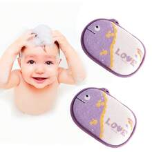 1/2 件可爱动物海绵淋浴和洗发刷套装 - 柔软硅胶，温和头皮按摩，易清洁发刷，卡通毛巾，柔软泡沫洗涤器，身体和头发清洁海绵，适合青少年 - 彩色 - 查看 25