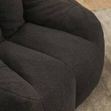 Bean Bag Chair With Memory Foam Filler, Faux Fur Sofa For Adults - Ergonomic Design, Fluffy Lounge Seat For Living Room, Dorm, Office & Gaming - 37.4'' - 深灰色 - 查看 4