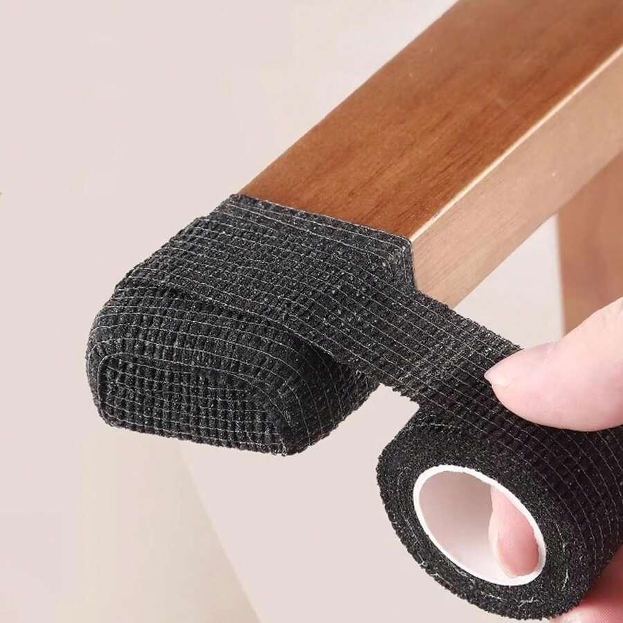 Protectores autoadhesivos universales para patas de silla (paquete de 10), compatibles con todo tipo de patas de muebles, protectores para suelos de madera, reducción de ruido, 2,5 cm x 4 m (negro)