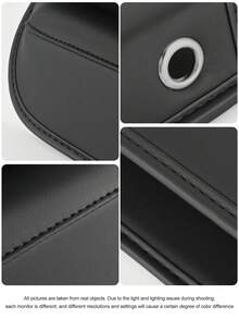 汽车皮革杯架间隙袋、座椅间隙储物盒、可调节汽车座椅储物盒、可调节汽车座椅间隙储物盒皮革带杯架，可放置手机、眼镜、钥匙卡（黑色。驾驶员 - 乘客）