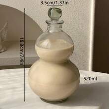 1pc Creative Gourd Shaped Glass Bottle, Tea/Cold Brew/Fruit Wine Bottle, Airtight Empty Bottle, Cup, Juice Pitcher, Liquor Decanter, Brewing Tool, Glass, Alcohol, Possible, Gourd, Ramadan, Ramadan Favors - Multicolor - View 11