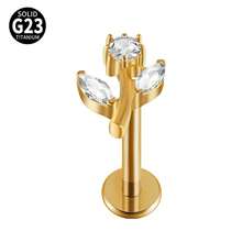 1 件钛心形氧化锆唇环内螺纹 CZ 花形唇钉耳屏耳软骨扁平穿孔鼻环饰品 - 鈦原色 - 查看 21