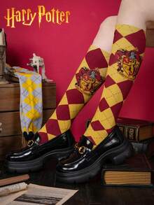Harry Potter 1/4 哈利波特霍格沃茨格兰芬多学院格子长袜，英伦风学生过膝袜，高筒袜，送男友/女友礼物，派对礼物，舒适袜子