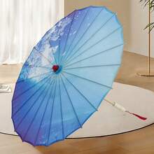 Chinese Style Oil Paper Parasol Umbrella Floral Art Dance Classical Umbrella For Parties Photography Costumes Cosplay - 水鴨藍 - 查看 4