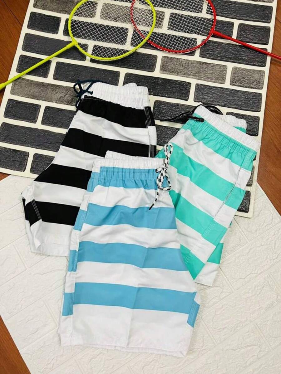 KIT 3 Bermuda Shorts Tactel Men With 3 Pockets Beachwear | Immediate Direct From The Factory - Baby Blue - View 1