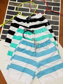 KIT 3 Bermuda Shorts Tactel Men With 3 Pockets Beachwear | Immediate Direct From The Factory - Baby Blue - View 3