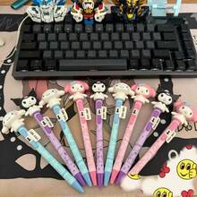 Sanrio Sanrio Cartoon aufblasbare Kugelschreiber Hello Kitty Kuromi Cinnamorol Cartoon Kugelschreiber mit beweglichem Arm zum Schreiben, Schreibwaren (Aufkleber "Probieren Sie mich" nicht enthalten)