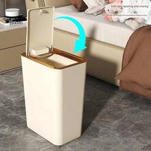 Bote de basura de gran capacidad, papelera delgada con pedal, adecuada para el hogar, dormitorio, sala de estar, cocina, baño, oficina