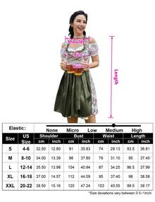 GoyRrbay Women's Oktoberfest Dress 3 Pieces German Dirndl Dress Costumes For Bavarian Carnival Halloween - Green - View 6