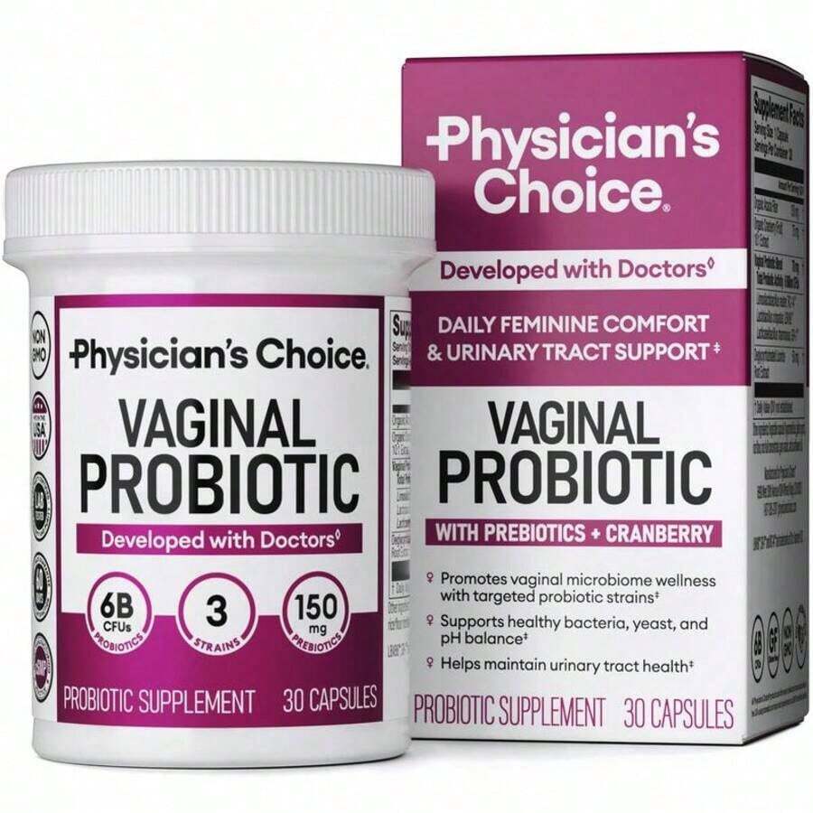 Physician's Choice Vaginal Probiotic - Daily Support For PH Balance, Odor Control, Feminine Microbiome & Flora Health With Cranberry For Women - 1 - Xem 1