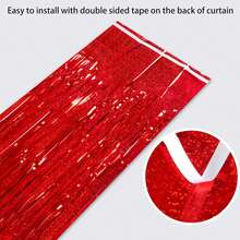 Foil Fringe Curtains Red Streamers Party Decorations - Melsan 3 Pack 3.2 X 8.2 Ft Red Fringe Backdrop Party Photo Backdrop Back To School Birthday Party Shower Or Graduation Decorations2025 - 純紅色 - 查看 8