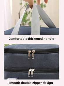 1pc Double Layer Insulated Lunch Box Bag For Office Workers, Large Capacity Hand-Held Bag For Students To Bring Food, Insulated Bag For Lunch Boxes, Outdoor Picnic Bag, Home Decor, Party & Christmas Storage - Multicolor - View 5